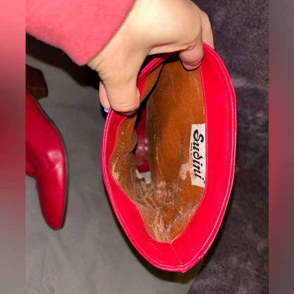 Sudini Red Leather Boots Size 11-1/2❤️‍🔥 - Picture 6 of 7